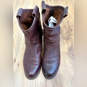 Fiorentini Baker Boots Ankle Cruna Oiled Leather Brown Leather 35 Italy US 5 EUC